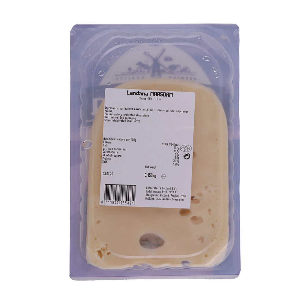 Landana Maasdam Cheese Slices 150g back image
