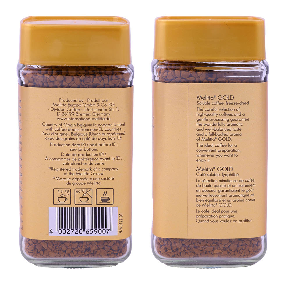 Melitta Gold 100% Natural Coffee 50g back image
