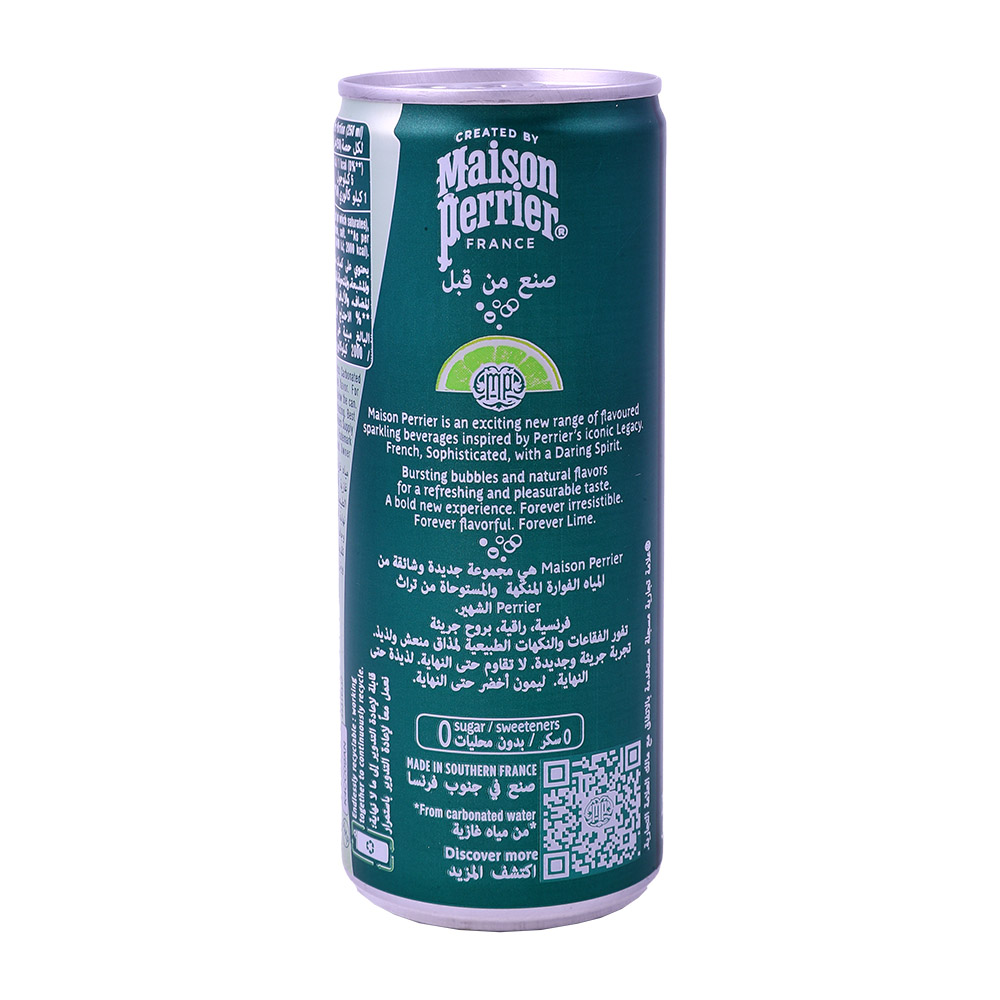 Maison Perrier Forever Lime Flavoured Carbonated Water 250ml back image