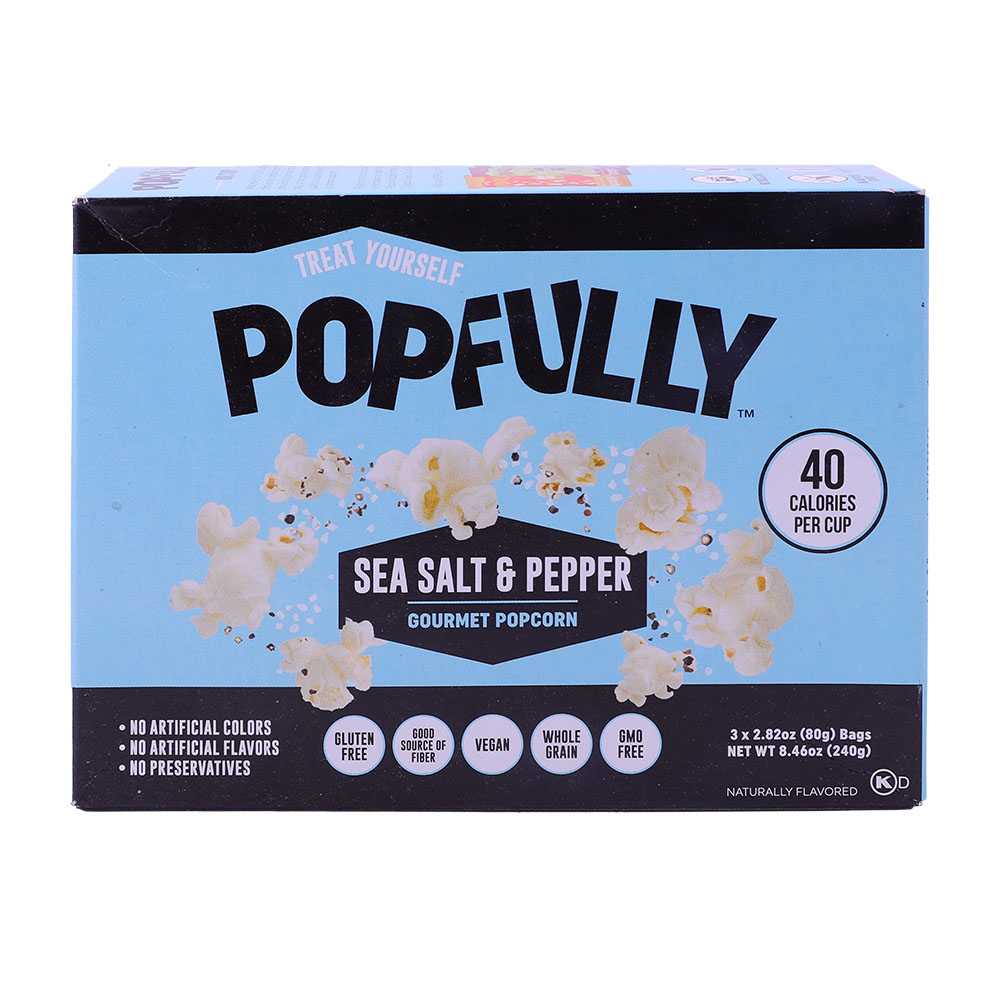 Popfully Sea Salt & Pepper Popcorn 240g - Bahrain Alosraonline store