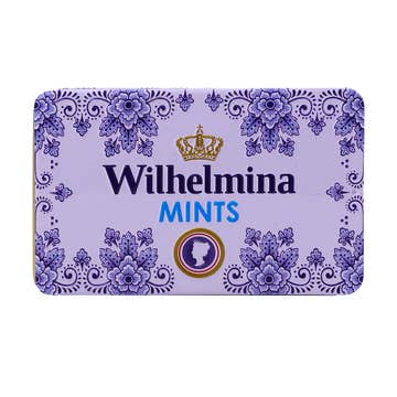 Wilhelmina Mints In Delft blue Tin Vegan 100g 