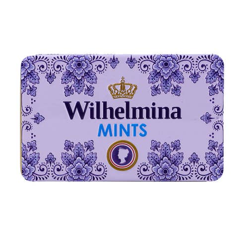 Wilhelmina Mints In Delft blue Tin Vegan 100g 
