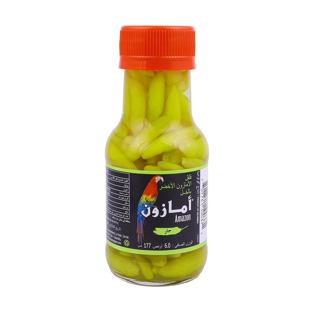 Amazon Green Peppers in Vinegar 177ml back image