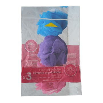 Rozenbal Shower Puff Triple Pack 