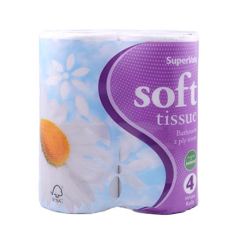SuperValu Soft Bathroom Tissue 4 Rolls 2-Ply 