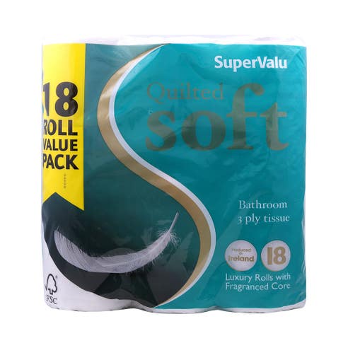 SuperValu Quilted Soft Bathroom Tissue 18 Rolls 3-Ply 
