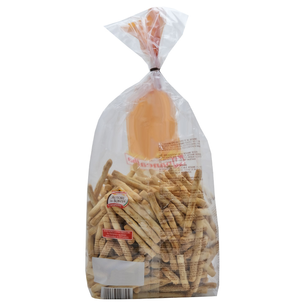 Panealba Spaccatini Corti Sesame Breadsticks 250g back image