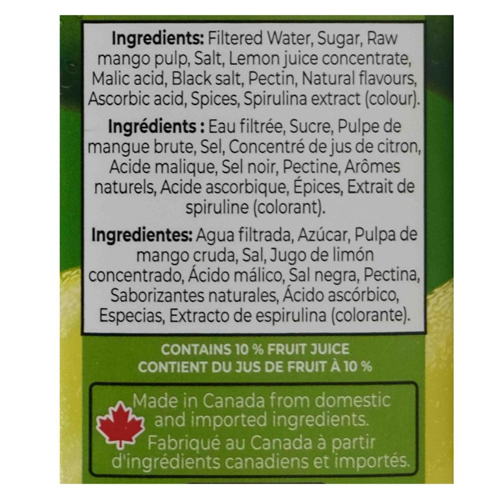 Rubicon Green Mango Juice 1L back image