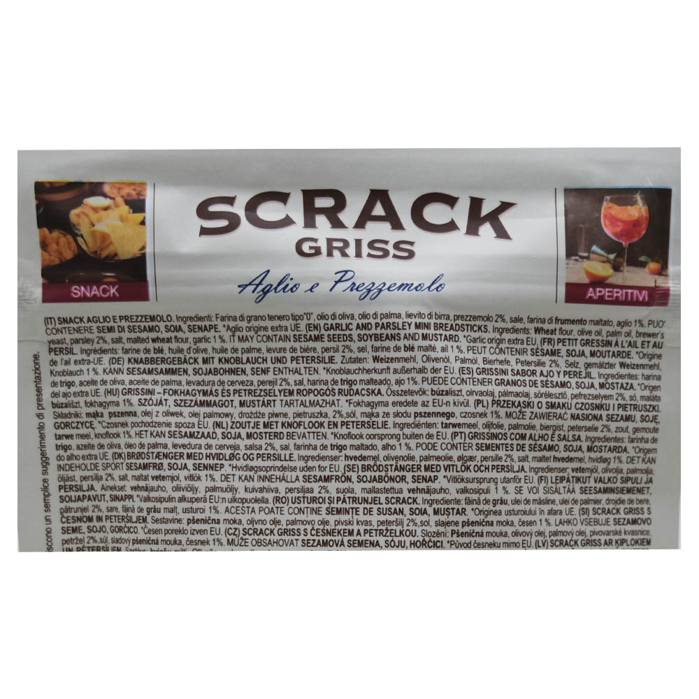 Panealba Scrack Griss Aglio & Prezzemolo Snack 100g right side image