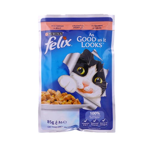 Purina Felix Salmon in Jelly Cat Food 85g 
