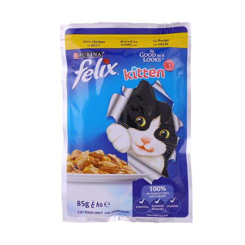 Purina Felix Kitten Chicken in Jelly Cat Food 85g 