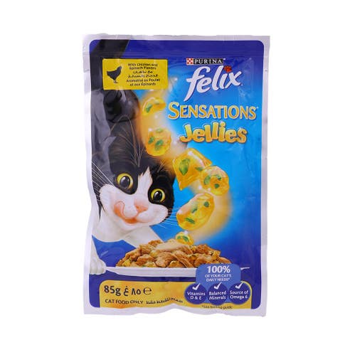 Purina Felix Chicken & Spinach in Jelly Sensations Jellies 85g 