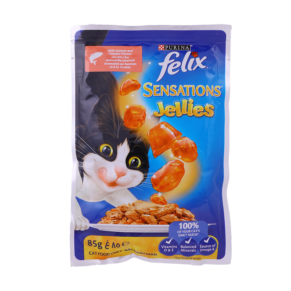 Purina Felix Salmon & Tomato in Jelly Sensations Jellies 85g