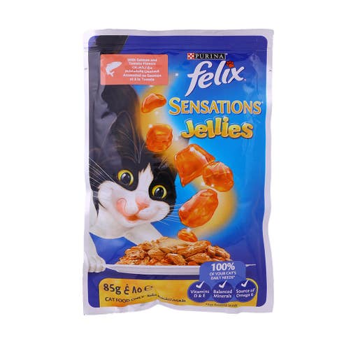 Purina Felix Salmon & Tomato in Jelly Sensations Jellies 85g 