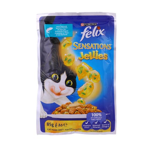 Purina Felix Tuna & Spinach in Jelly Sensations Jellies 85g 