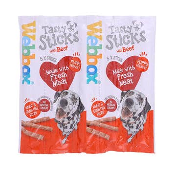 Webbox Tasty Beef Sticks Dog Food 55g 