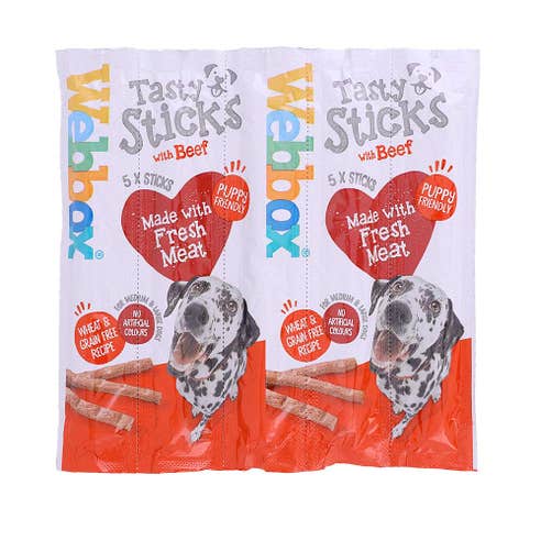 Webbox Tasty Beef Sticks Dog Food 55g 