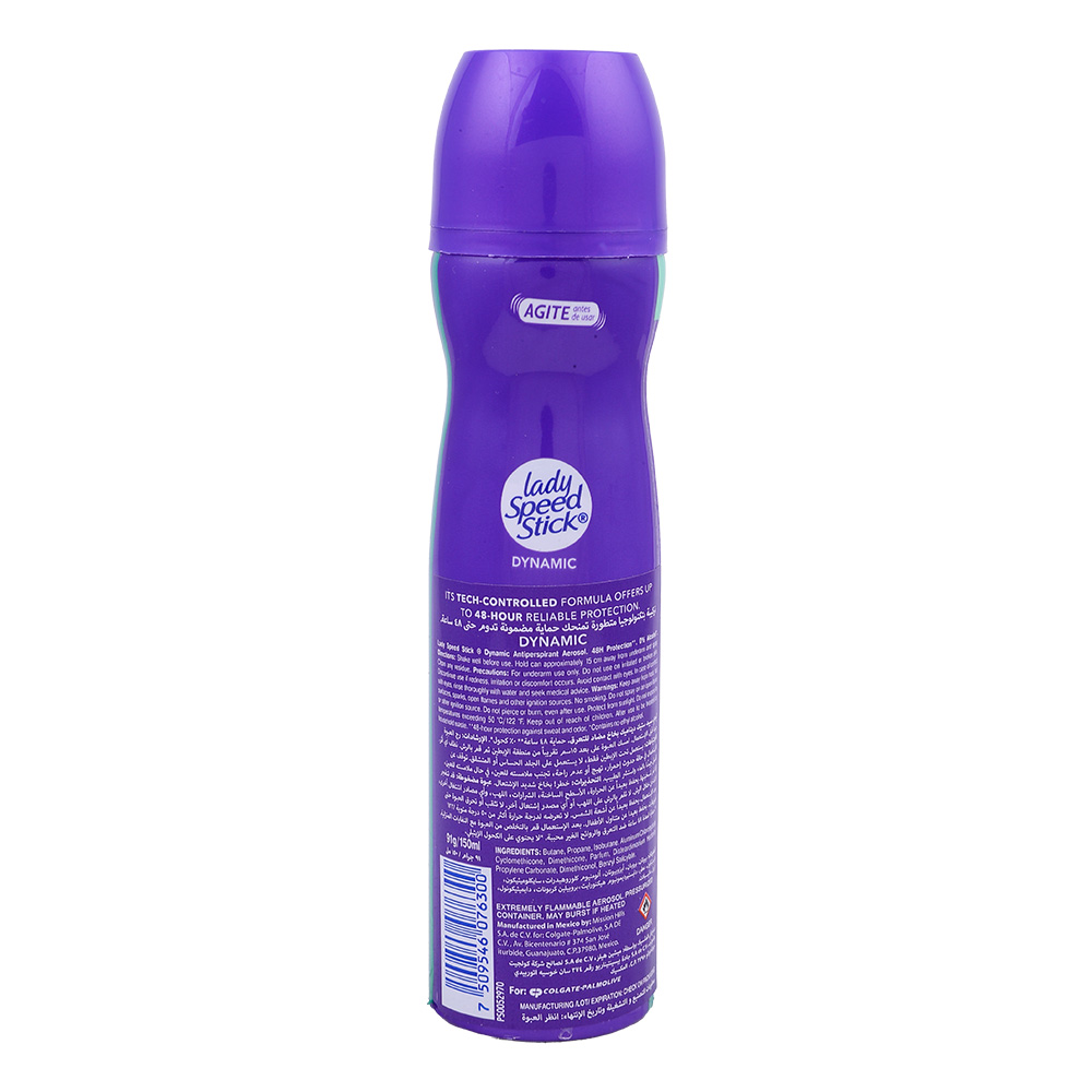Lady Speed Stick Dynamic Spray 150ml back image