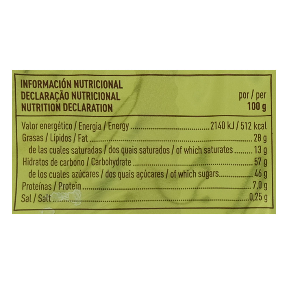 El Corte Ingles Crunchy Chocolate Turron 250g right side image