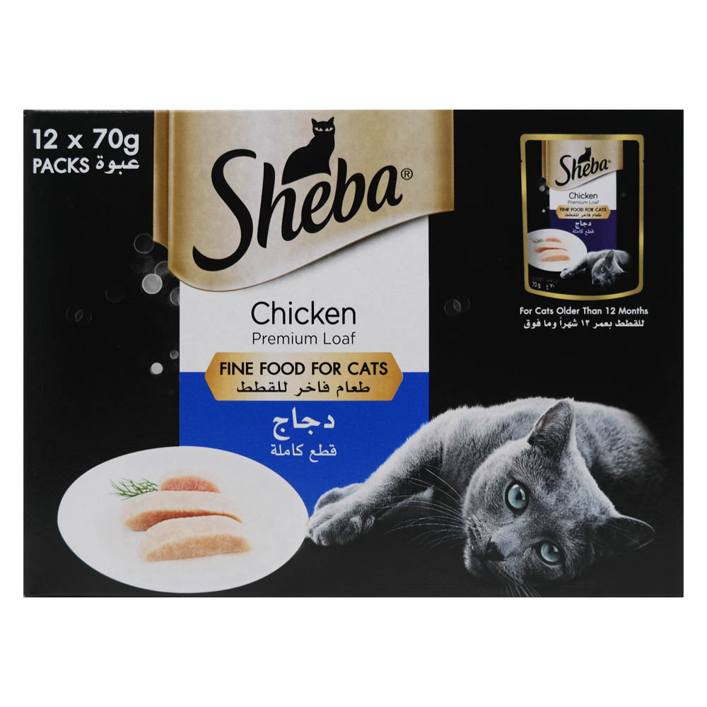 Sheba Chicken Premium Loaf Cat Food 12x70g