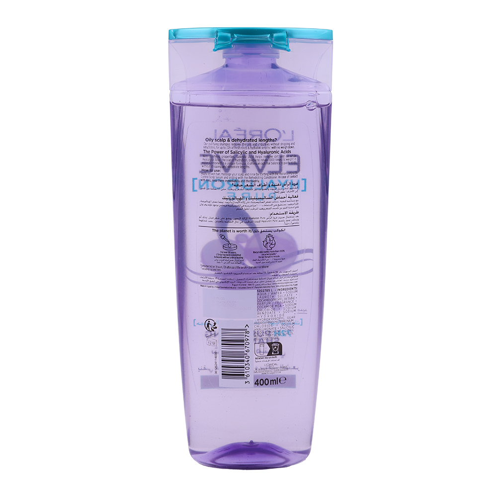 Loreal Elvive Hyaluron Pure Shampoo 400ml back image