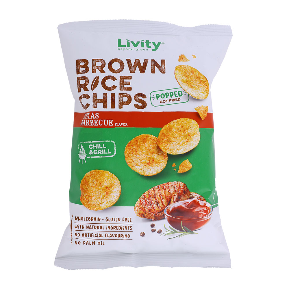 Livity Texas Barbecue Brown Rice Chips 60g