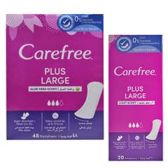 Carefree Plus Large Aloe Vera Scent 48's + Plus Large Light Scent 20's Free [Special Offer] 