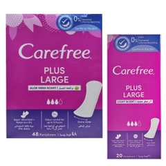 Carefree Plus Large Aloe Vera Scent 48's + Plus Large Light Scent 20's Free [Special Offer] 