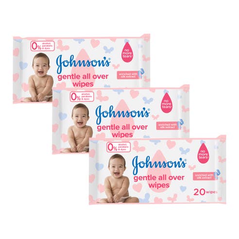 Johnson's Baby Gentle All Over Wipes 20's 3+1 Free [Special Offer] 