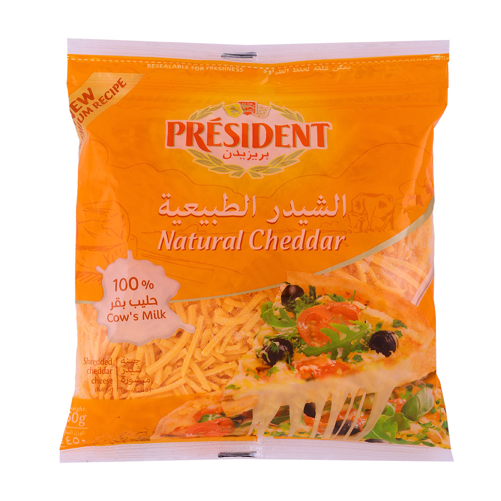President Shredded Natural Cheddar 450g