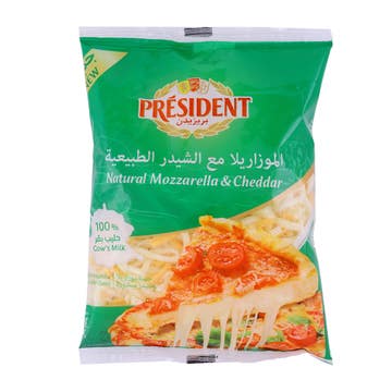 President Shredded Natural Mozzarella & Cheddar 200g 