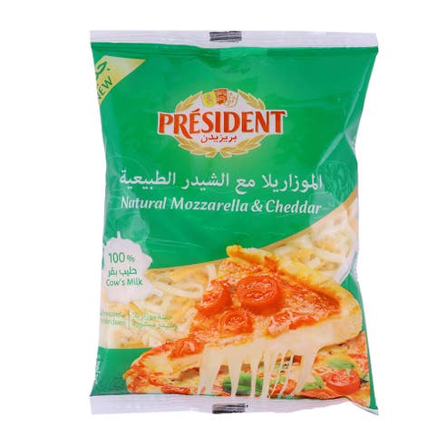 President Shredded Natural Mozzarella & Cheddar 200g 