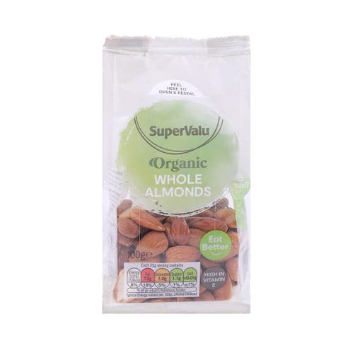 SuperValu Organic Whole Almonds Nuts 100g 
