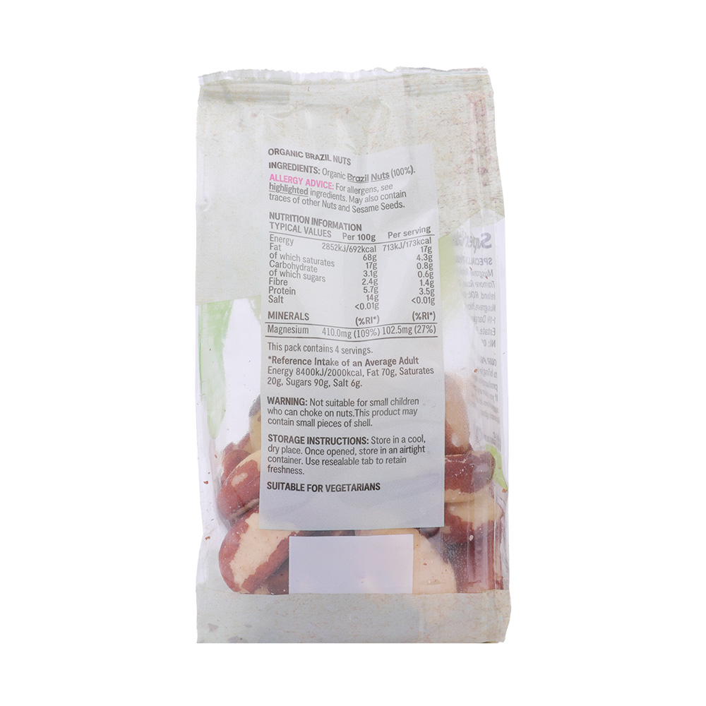 SuperValu Organic Brazil Nuts 100g back image