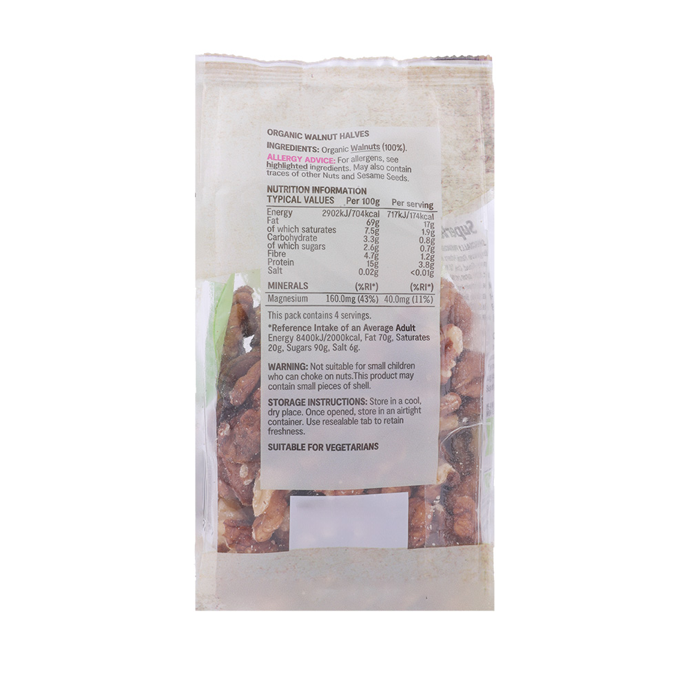 Supervalu Organic Walnuts 100g back image