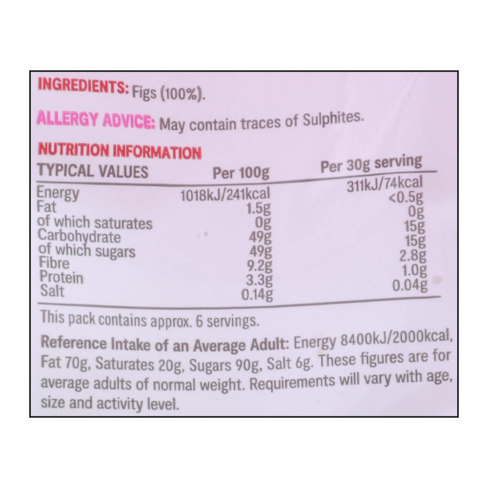 Supervalu Dried Figs 200g right side image