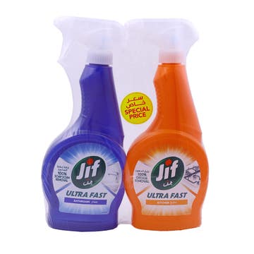 Jif Ultra Fast Bathroom + Kitchen Cleaner 2x500ml [Special Offer] 