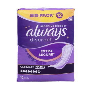 Always Discreet Sensitive Bladder Ultimate Night Pads 12pcs 