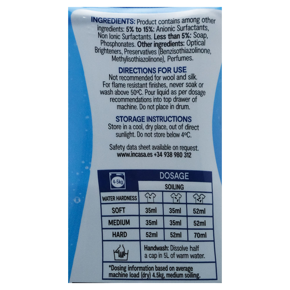 SuperValu Non-Bio Super Concentrated Laundry Liquid 875ml back image