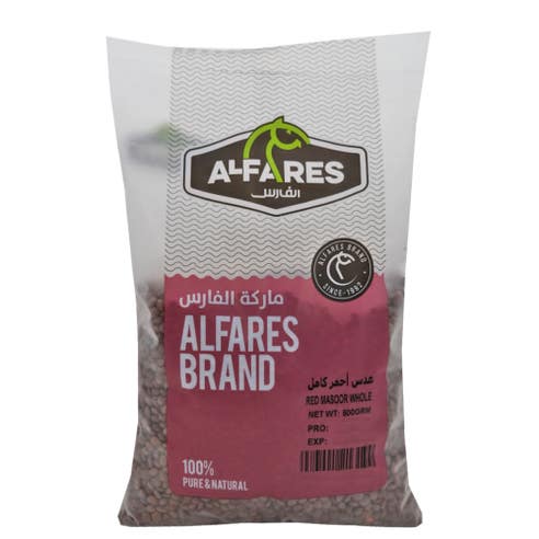 Alfares Red Masoor Whole 500g 