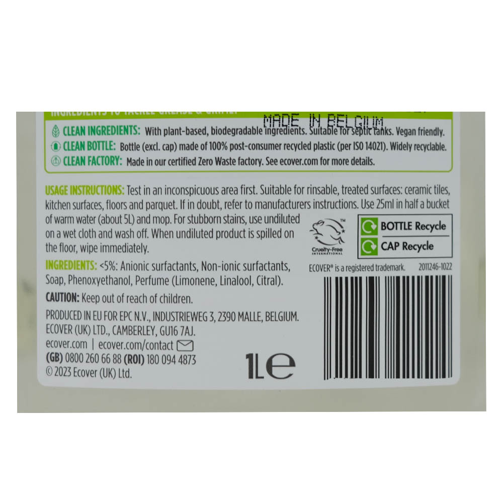 Ecover All Purpose Cleaner 1L back image