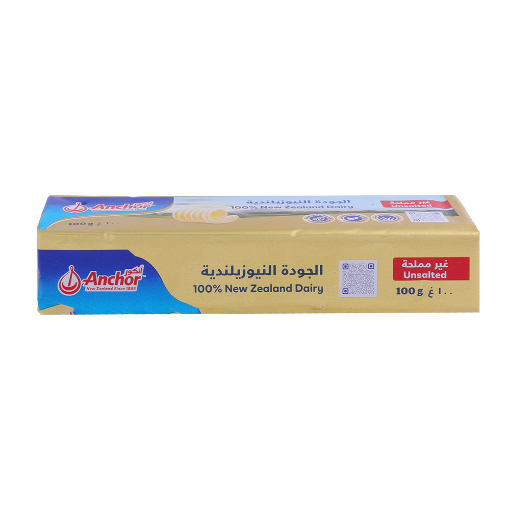 Anchor Unsalted Butter 100g back image