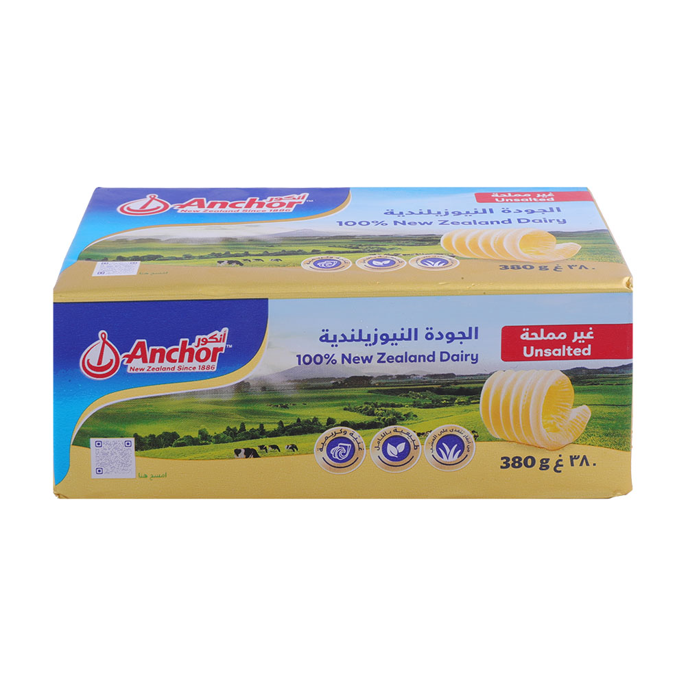 Anchor Unsalted Butter 380g back image
