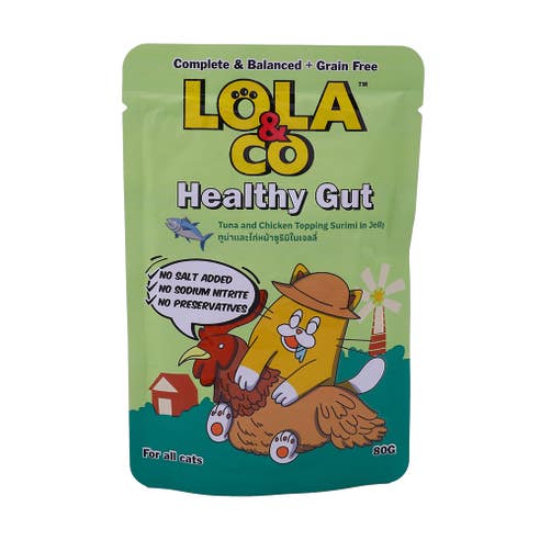 Lola & Co Healthy Gut Tuna & Chicken Topping Surimi in Jelly 80g 