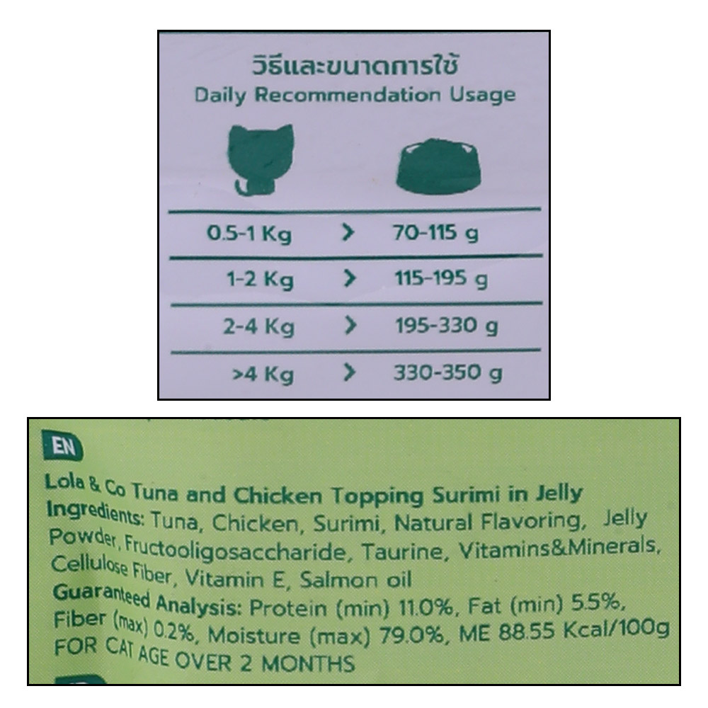 Lola & Co Healthy Gut Tuna & Chicken Topping Surimi in Jelly 80g right side image