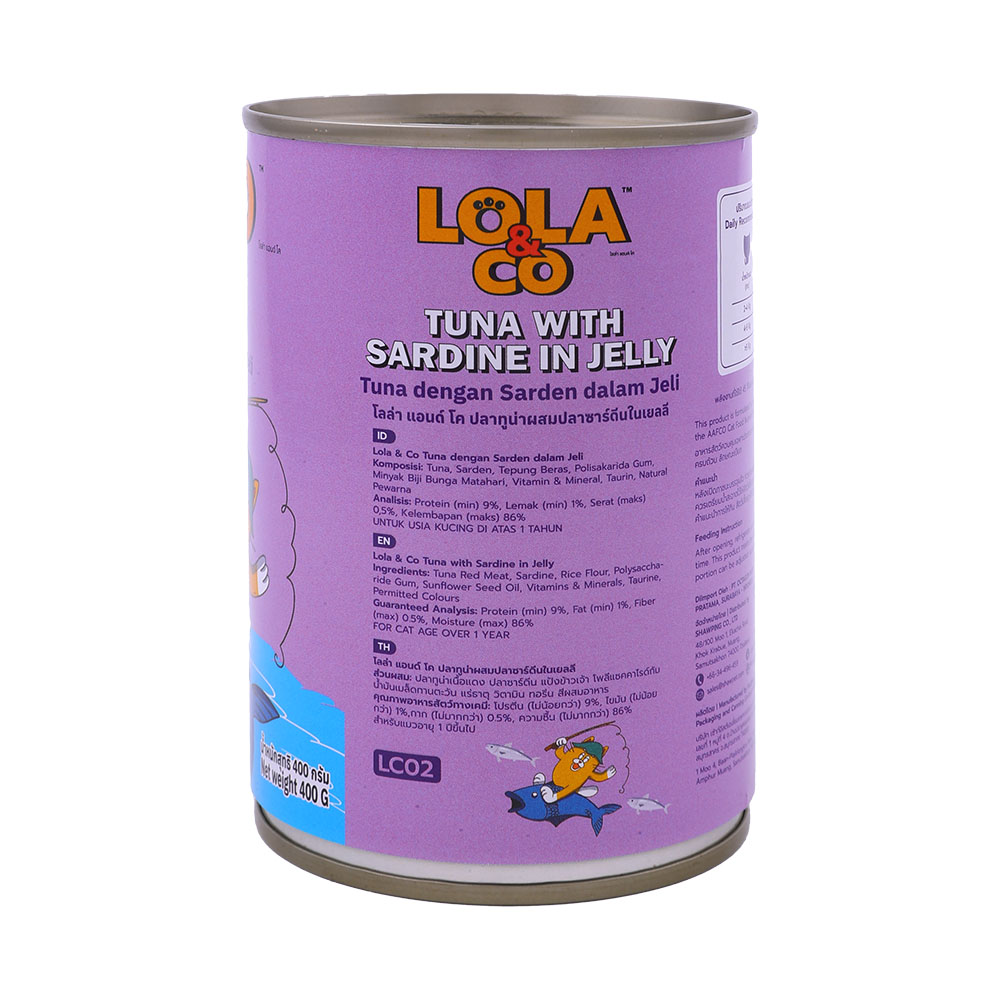 Lola & Co Tuna With Sardine in Jelly 400g back image