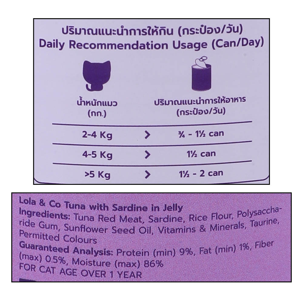 Lola & Co Tuna With Sardine in Jelly 400g right side image