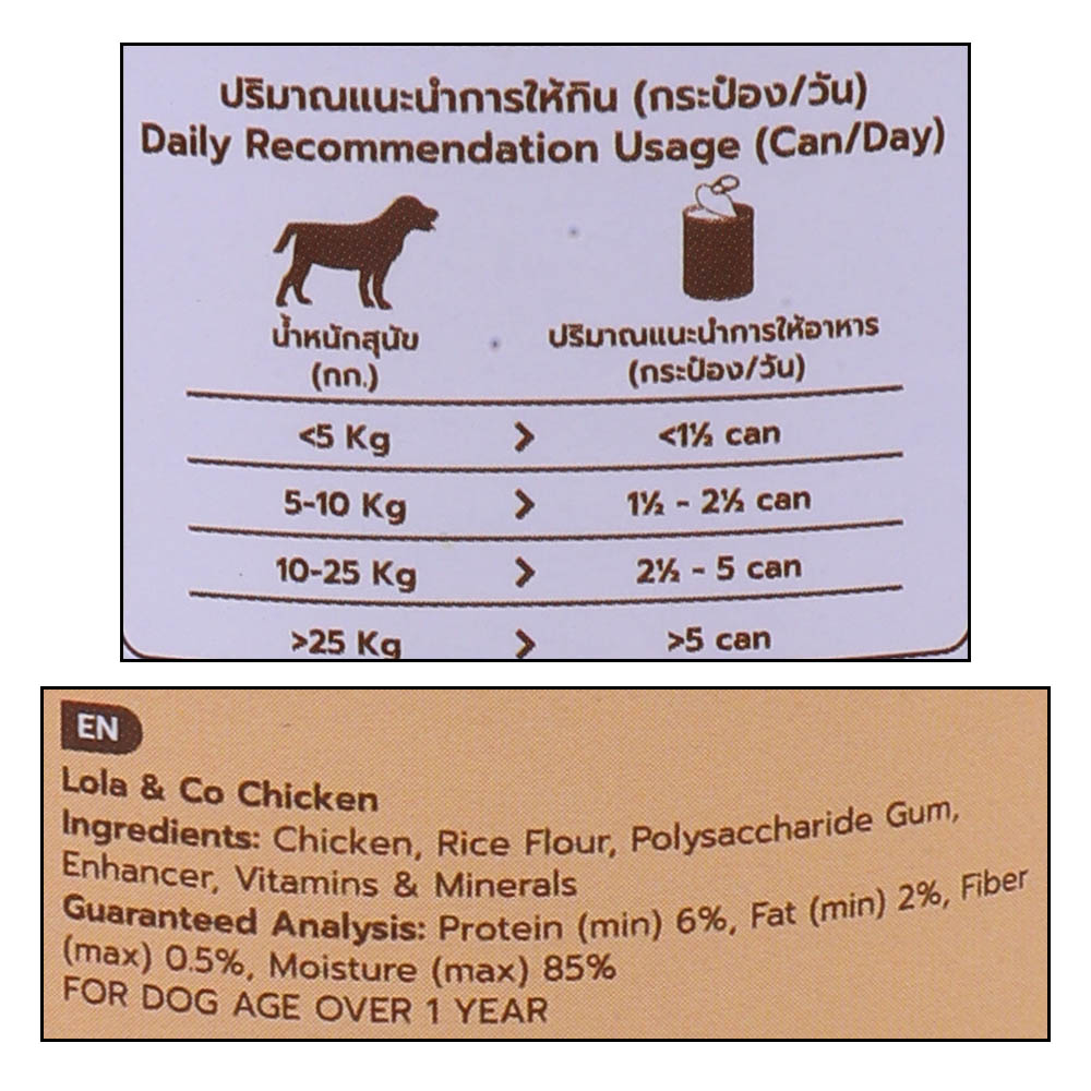 Lola & Co Chicken With Ayam for Dogs 400g right side image