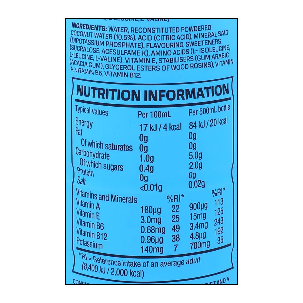 Prime Hydration Blue Raspberry Drink 500ml right side image