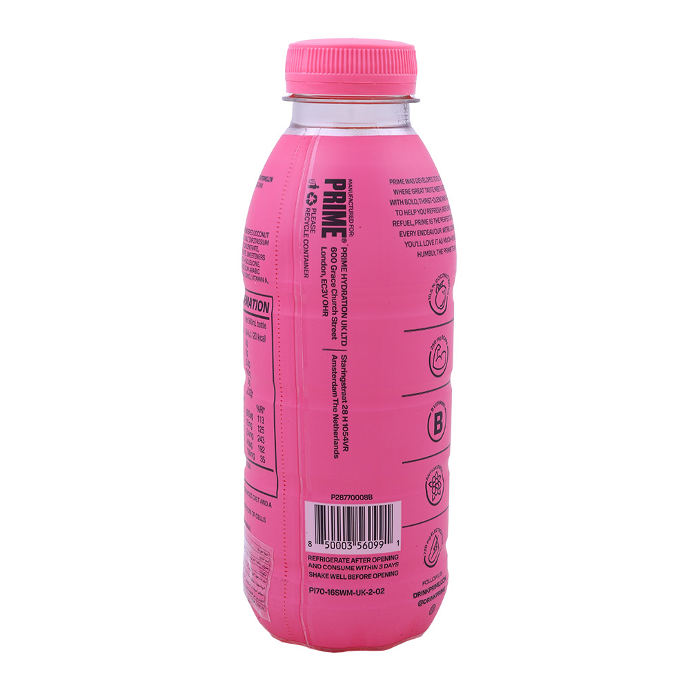Prime Hydration Strawberry Watermelon Drink 500ml back image